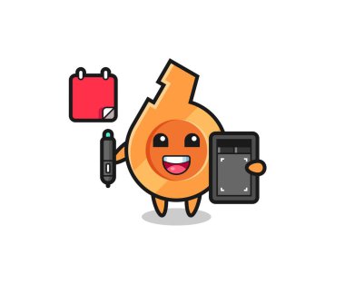 Düdük maskotunun grafiker olarak tasviri, şirin tasarım.