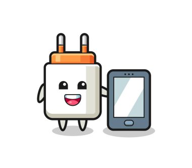 power adapter çizim çizimi akıllı telefon, şirin tasarım