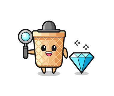 Waffle konisi karakteri elmaslı, şirin bir tasarımı var.