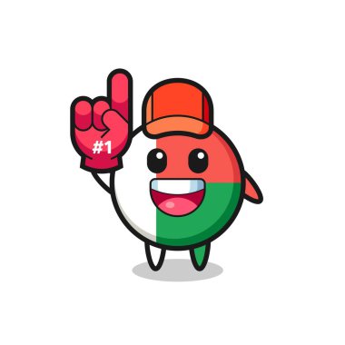 Bir numaralı hayran eldiveni ve şirin tasarımı olan madagaskar bayrağı çizimi.