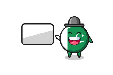 Pakistan bayrak çizimi sunum yapıyor, şirin tasarım.