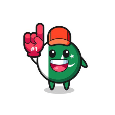 Pakistan bayrak çizimi karikatürü 1 numaralı hayran eldiveni, şirin tasarım