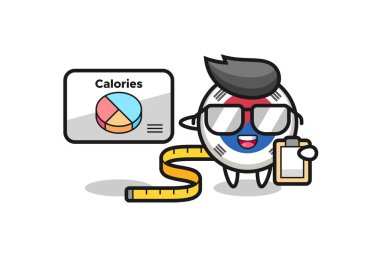 Güney Kore bayrak maskotunun dietisyen, şirin bir tasarım olarak tasviri