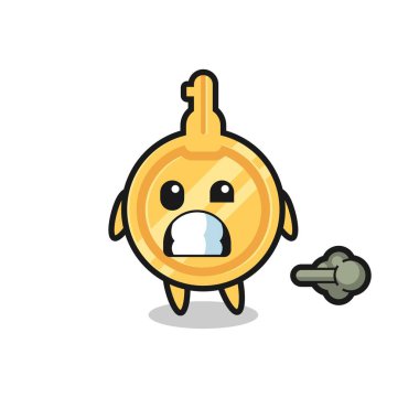 Osuran anahtar karikatür çizimi, şirin tasarım.