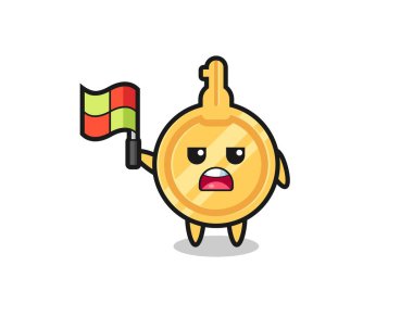 Hakimin bayrağı astığı kilit karakter, şirin tasarım.