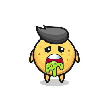 Kusmuklu şirin patates cipsi karakteri, şirin tasarım.