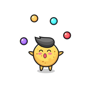 Patates cipsi sirk çizgi filmi, top hokkabazlığı, şirin tasarım.