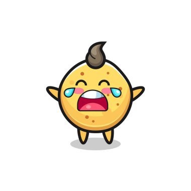 Ağlayan patates cipsinin çizimi şirin bebek, şirin tasarım