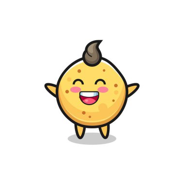 Mutlu bebek patates cipsi çizgi film karakteri, şirin tasarım.