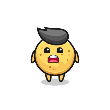 Patates cipsi çizimi ve özür dileyen bir ifade. Özür dilerim, şirin tasarım.