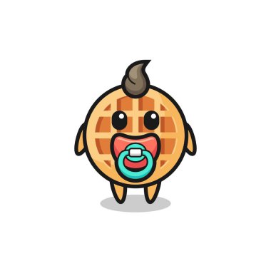 bebek dairesi waffle çizgi film karakteri emzik ile, şirin tasarım
