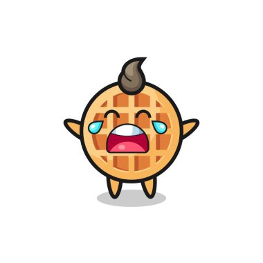 Ağlayan daire waffle 'ının güzel bebek, şirin tasarım