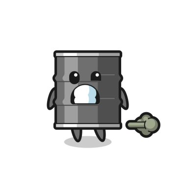 Petrol varili çizgi filminin osuruğu, şirin tasarımı.