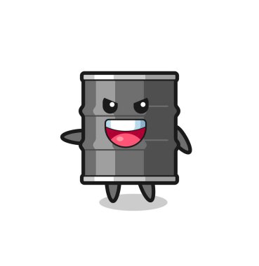 Yağ fıçısı çizgi filmi, çok heyecanlı duruşu, şirin tasarımı var.