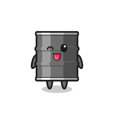 Tatlı bir ifadeyle tatlı bir yağ fıçısı karakteri dilini çıkarırken, şirin bir tasarım.