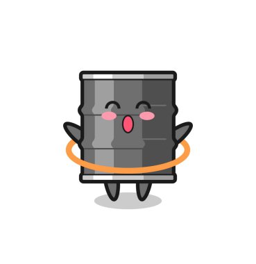 Şirin yağ fıçısı çizgi filmi hula hoop oynuyor, şirin tasarım.