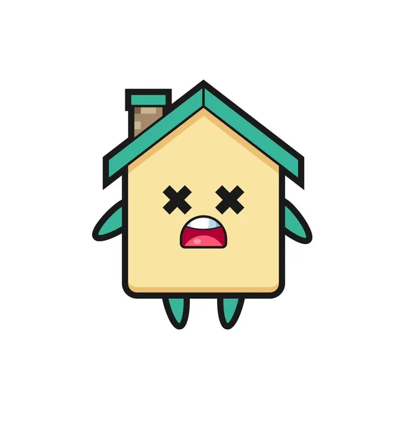 Personagem Mascote Casa Morta Design Bonito —  Vetores de Stock