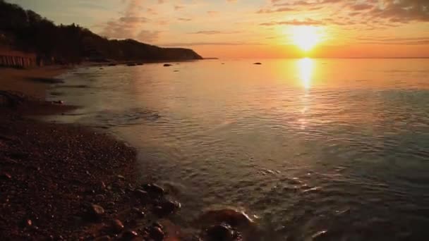 Olas Atardecer Mar Báltico — Vídeo de stock