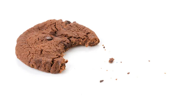 Galletas de chocolate oscuro suave brownie en blanco — Foto de Stock