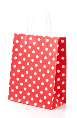 Beyaz üzerine kağıt torba. 