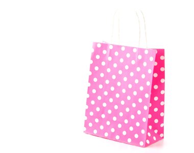 Beyaz üzerine kağıt torba.