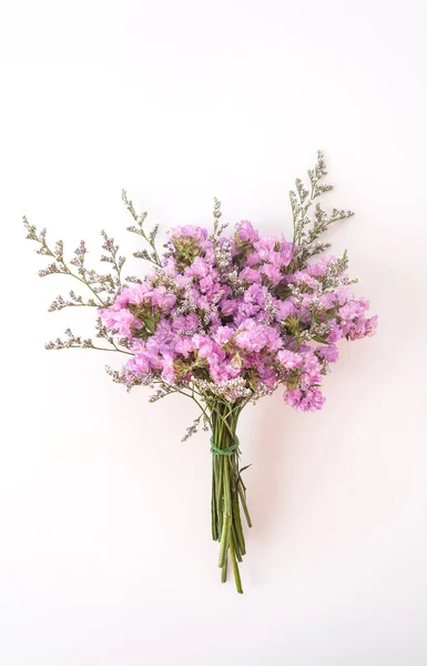 흰색 바탕에 statice 꽃 꽃다발 — 스톡 사진