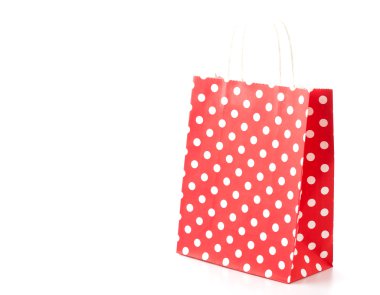 Beyaz üzerine kağıt torba.