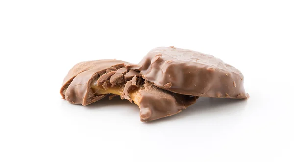 Schokolade Karamell auf Weiß — Stockfoto