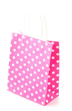 Beyaz üzerine kağıt torba.