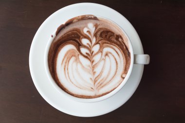 çikolatalı latte - vintage film filtresi ile yumuşak odak