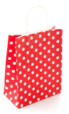 Beyaz üzerine kağıt torba.