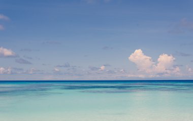 Mavi gökyüzü ve okyanus - vintage film filtre su