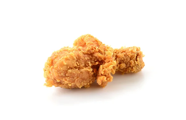 Pollo frito sobre blanco — Foto de Stock