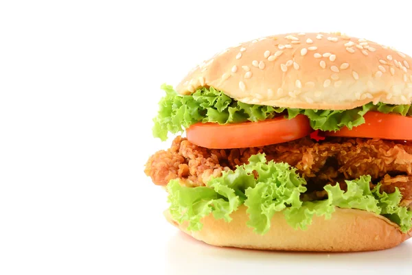 Burger kurczaka chrupiące — Zdjęcie stockowe