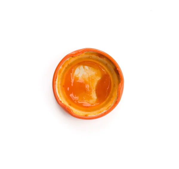 Botella de salsa sobre fondo blanco — Foto de Stock
