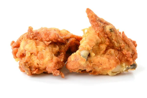 Fried chicken on white — Stock Photo, Image