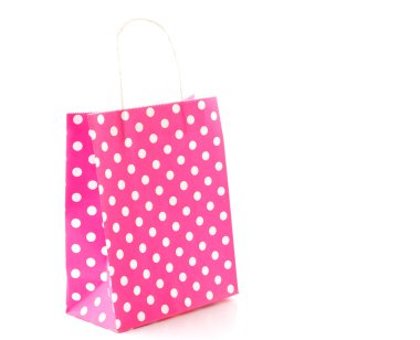 Beyaz üzerine kağıt torba. 