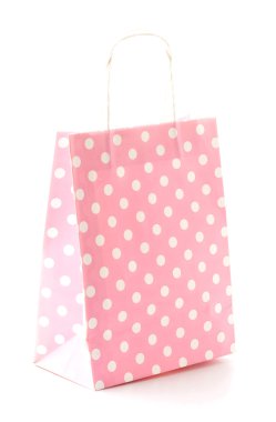 Beyaz üzerine kağıt torba. 