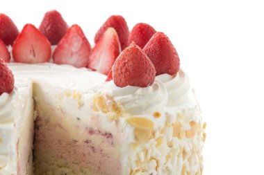 tatlı çilekli tatlı dondurma pastası.