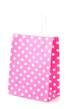 Beyaz üzerine kağıt torba.