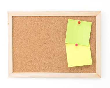 cork board üzerinde yapışkan not