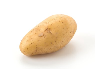 beyaz zemin üzerine taze patates