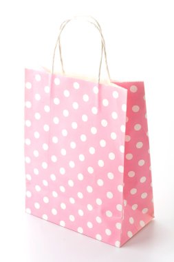 Beyaz üzerine kağıt torba.