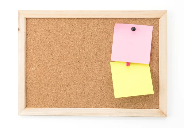 Notatki programu Sticky Notes na pokładzie korka — Zdjęcie stockowe