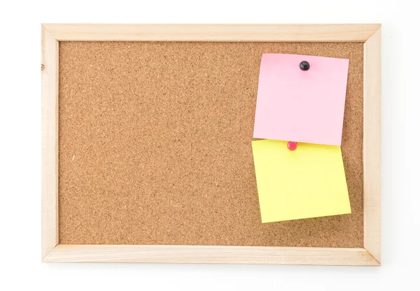 Sticky note on cork board Stock Picture