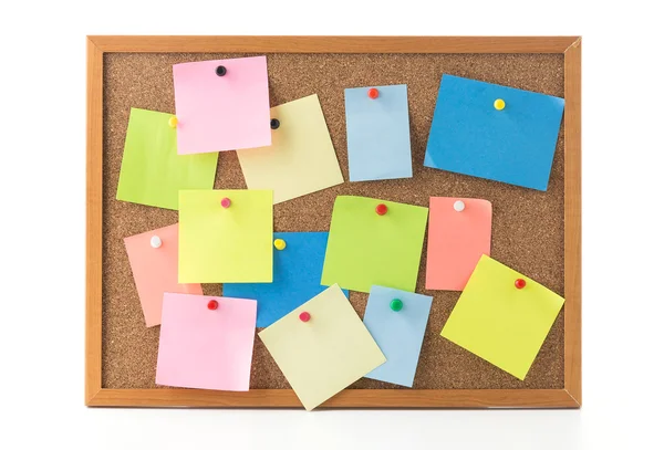 Sticky note on cork board Stock Image