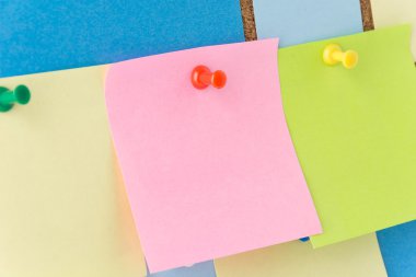 cork board üzerinde yapışkan not