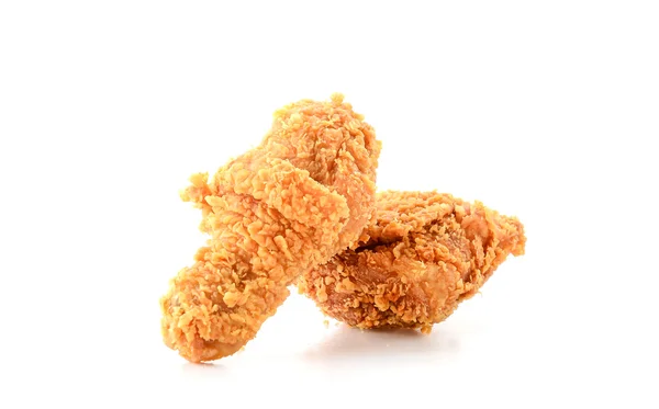 Frango frito em branco — Fotografia de Stock