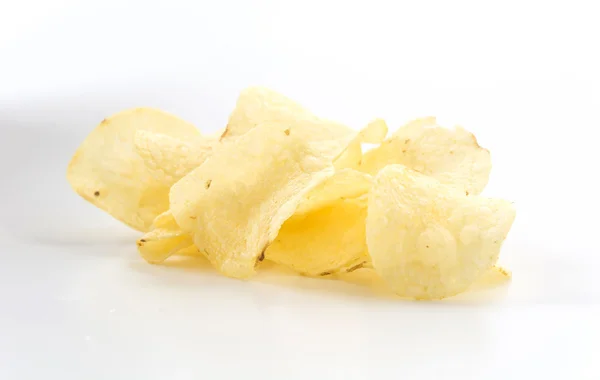 Potato chips on white background Stock Picture