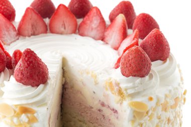 tatlı çilekli tatlı dondurma pastası.